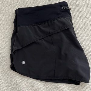 Lululemon speed shorts, black, 2.5”, size 8